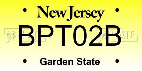 BPT02B New Jersey License Plate