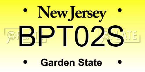 BPT02S New Jersey License Plate