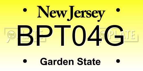 BPT04G New Jersey License Plate