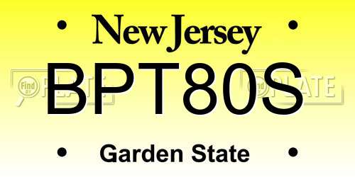 BPT80S New Jersey License Plate