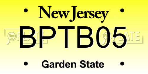 BPTB05 New Jersey License Plate