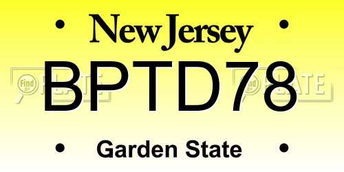 BPTD78 New Jersey License Plate