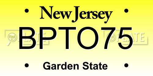BPTO75 New Jersey License Plate