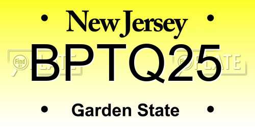 BPTQ25 New Jersey License Plate