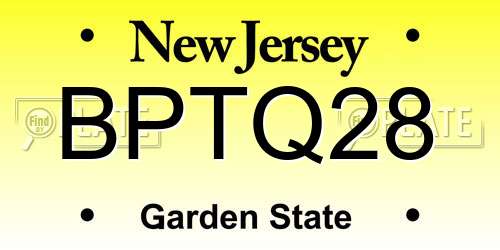 BPTQ28 New Jersey License Plate