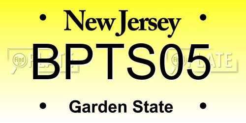 BPTS05 New Jersey License Plate