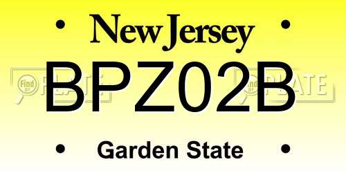 BPZ02B New Jersey License Plate