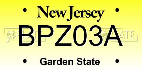 BPZ03A New Jersey License Plate