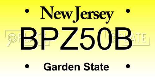 BPZ50B New Jersey License Plate