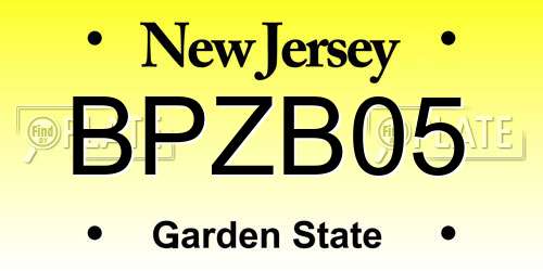 BPZB05 New Jersey License Plate