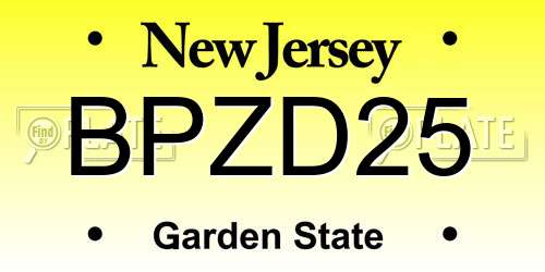 BPZD25 New Jersey License Plate
