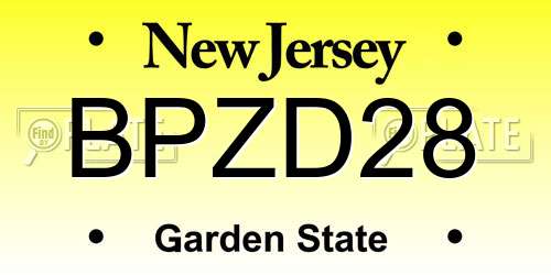 BPZD28 New Jersey License Plate
