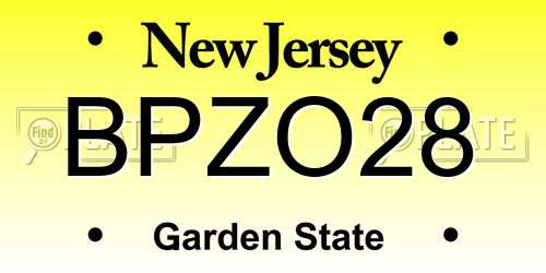 BPZO28 New Jersey License Plate
