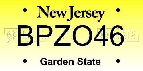 BPZO46 New Jersey License Plate