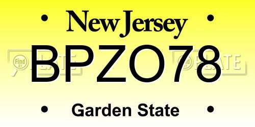 BPZO78 New Jersey License Plate