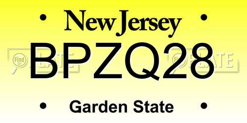 BPZQ28 New Jersey License Plate
