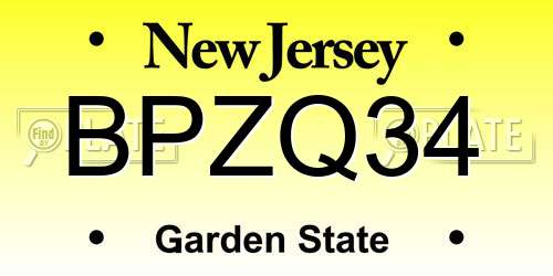 BPZQ34 New Jersey License Plate