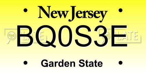 BQ0S3E New Jersey License Plate