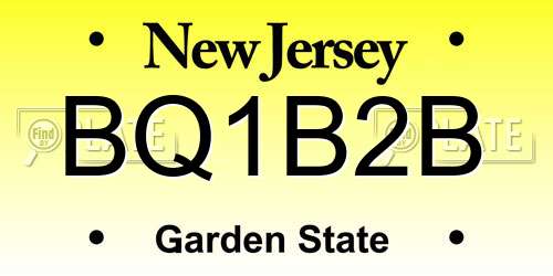 BQ1B2B New Jersey License Plate