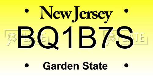 BQ1B7S New Jersey License Plate