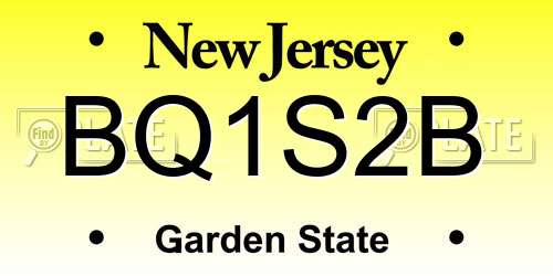 BQ1S2B New Jersey License Plate