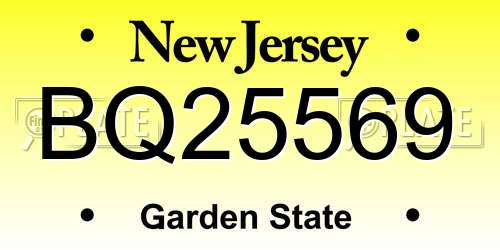 BQ25569 New Jersey License Plate
