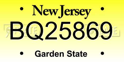 BQ25869 New Jersey License Plate