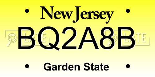 BQ2A8B New Jersey License Plate