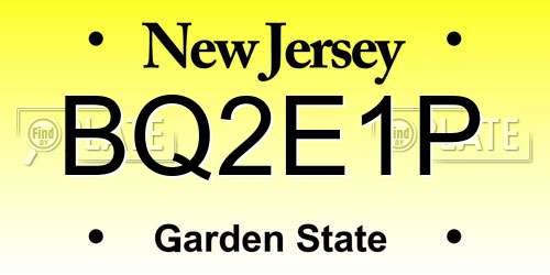 BQ2E1P New Jersey License Plate