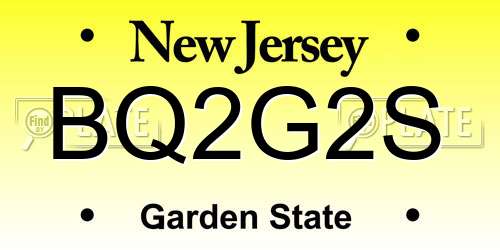 BQ2G2S New Jersey License Plate