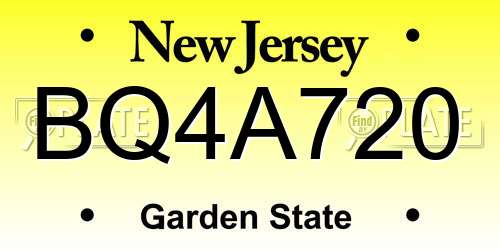 BQ4A720 New Jersey License Plate