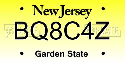 BQ8C4Z New Jersey License Plate