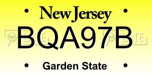 BQA97B New Jersey License Plate