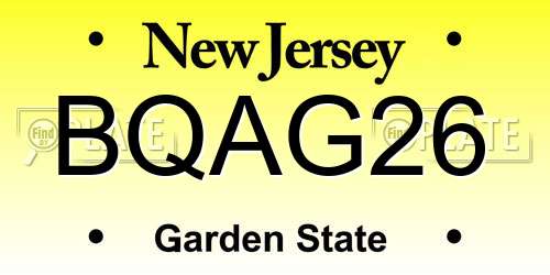 BQAG26 New Jersey License Plate