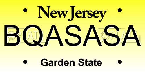 BQASASA New Jersey License Plate