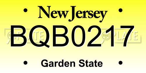 BQB0217 New Jersey License Plate
