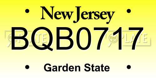 BQB0717 New Jersey License Plate