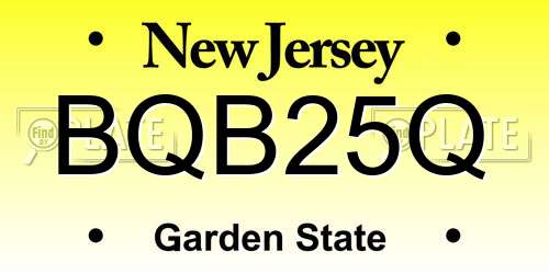 BQB25Q New Jersey License Plate