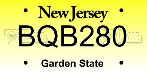 BQB280 New Jersey License Plate
