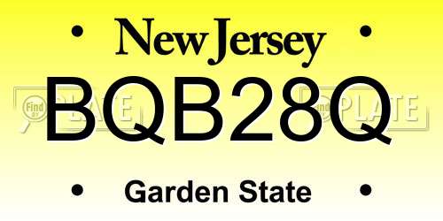BQB28Q New Jersey License Plate