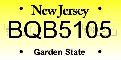 BQB5105 New Jersey License Plate