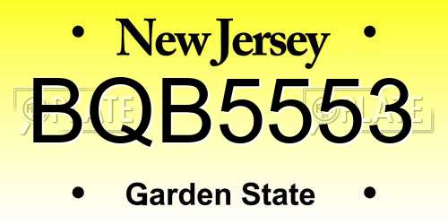 BQB5553 New Jersey License Plate
