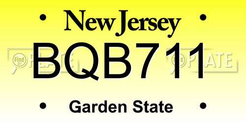 BQB711 New Jersey License Plate