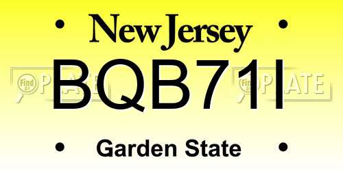 BQB71I New Jersey License Plate