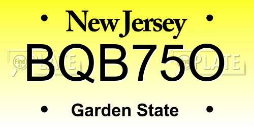 BQB75O New Jersey License Plate