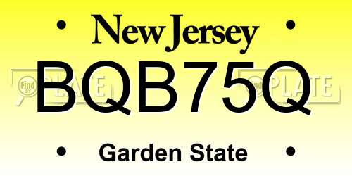 BQB75Q New Jersey License Plate