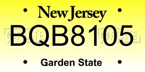 BQB8105 New Jersey License Plate