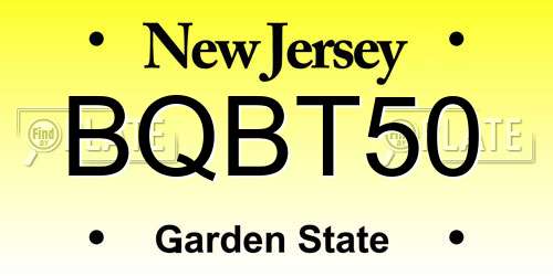 BQBT50 New Jersey License Plate