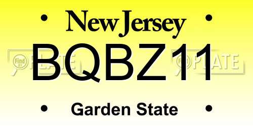 BQBZ11 New Jersey License Plate