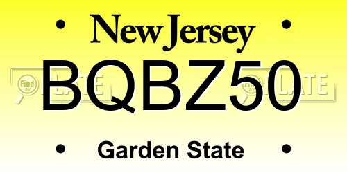 BQBZ50 New Jersey License Plate